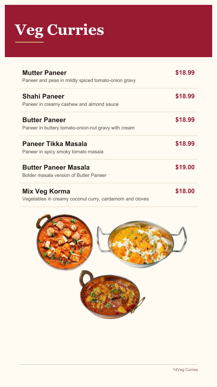 Vegetarian Curries continued
