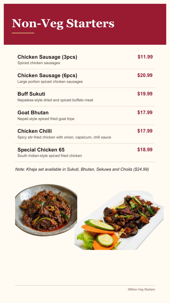 Non-Vegetarian Starters continued